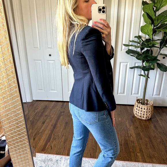 J. Crew Single-Breasted Long Sleeve Lined Casual Blazer Black 0 Petite - Picture 5 of 9